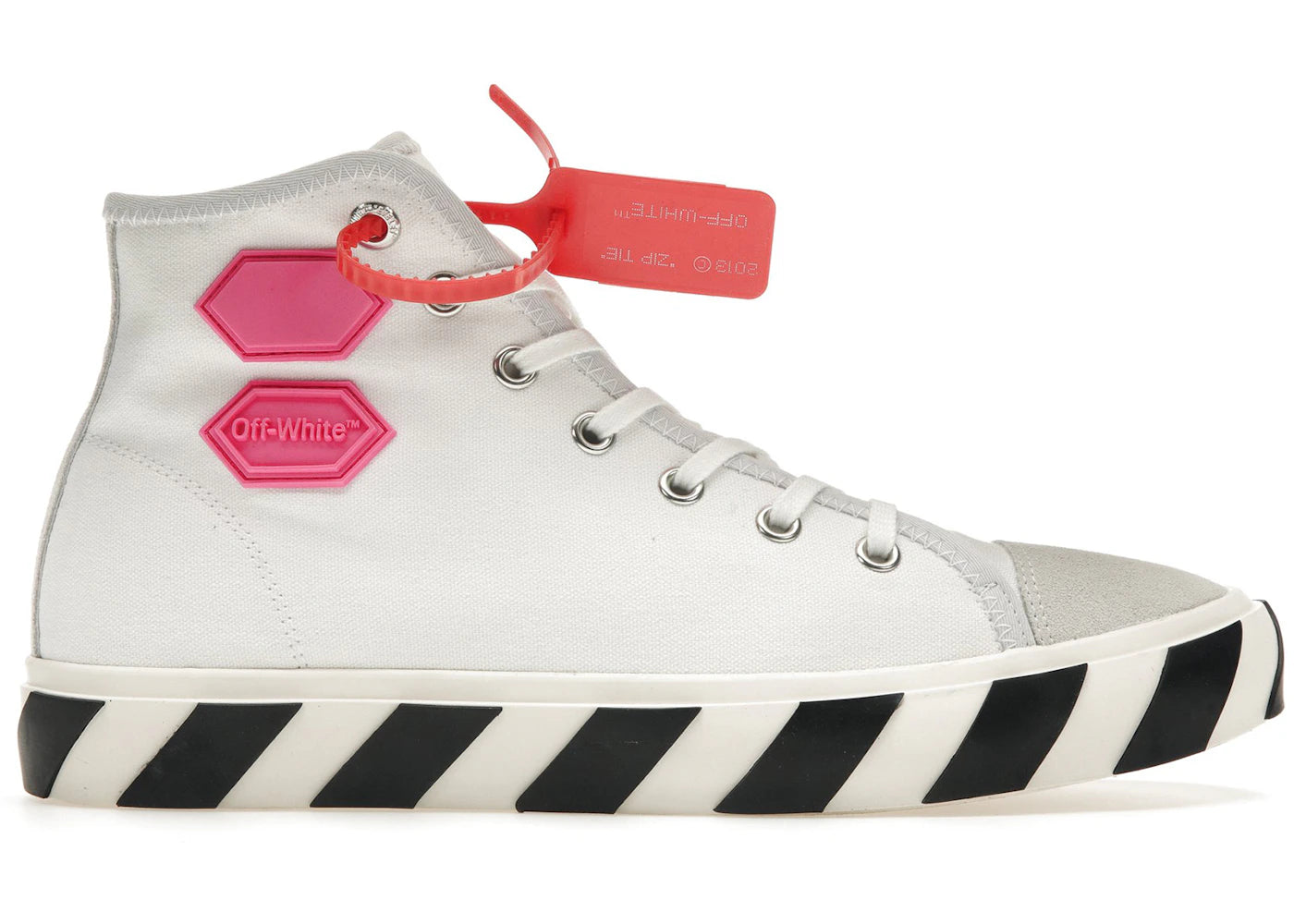 OFF-WHITE Vulcanized Hi Top White Fuchsia