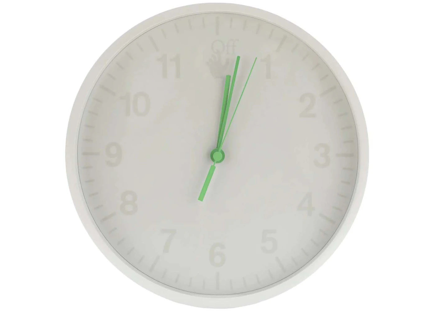 OFF-WHITE Wall Clock White/Green Fluo