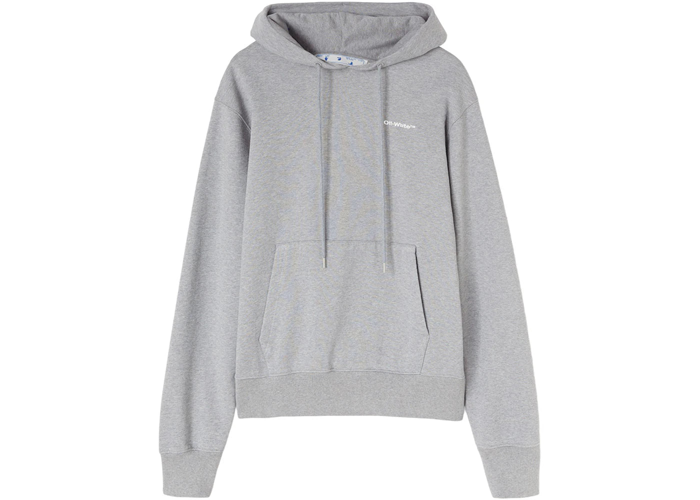 OFF-WHITE Wave Diagonals Slim Hoodie Grey/White