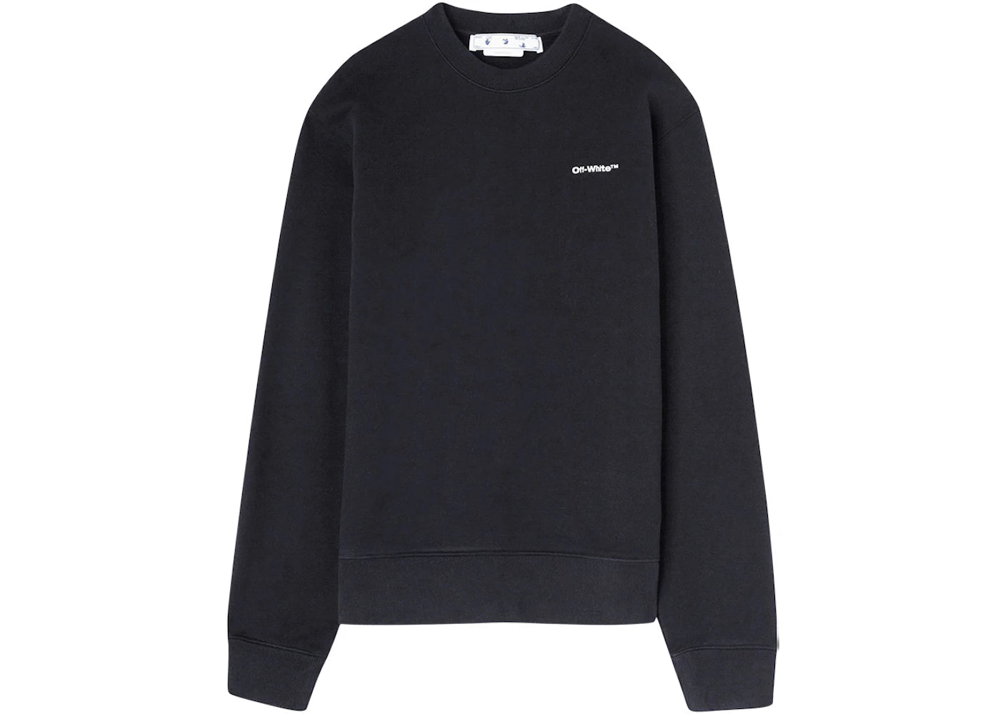 OFF-WHITE Wave Outl Diag Slim Crewneck Black/White