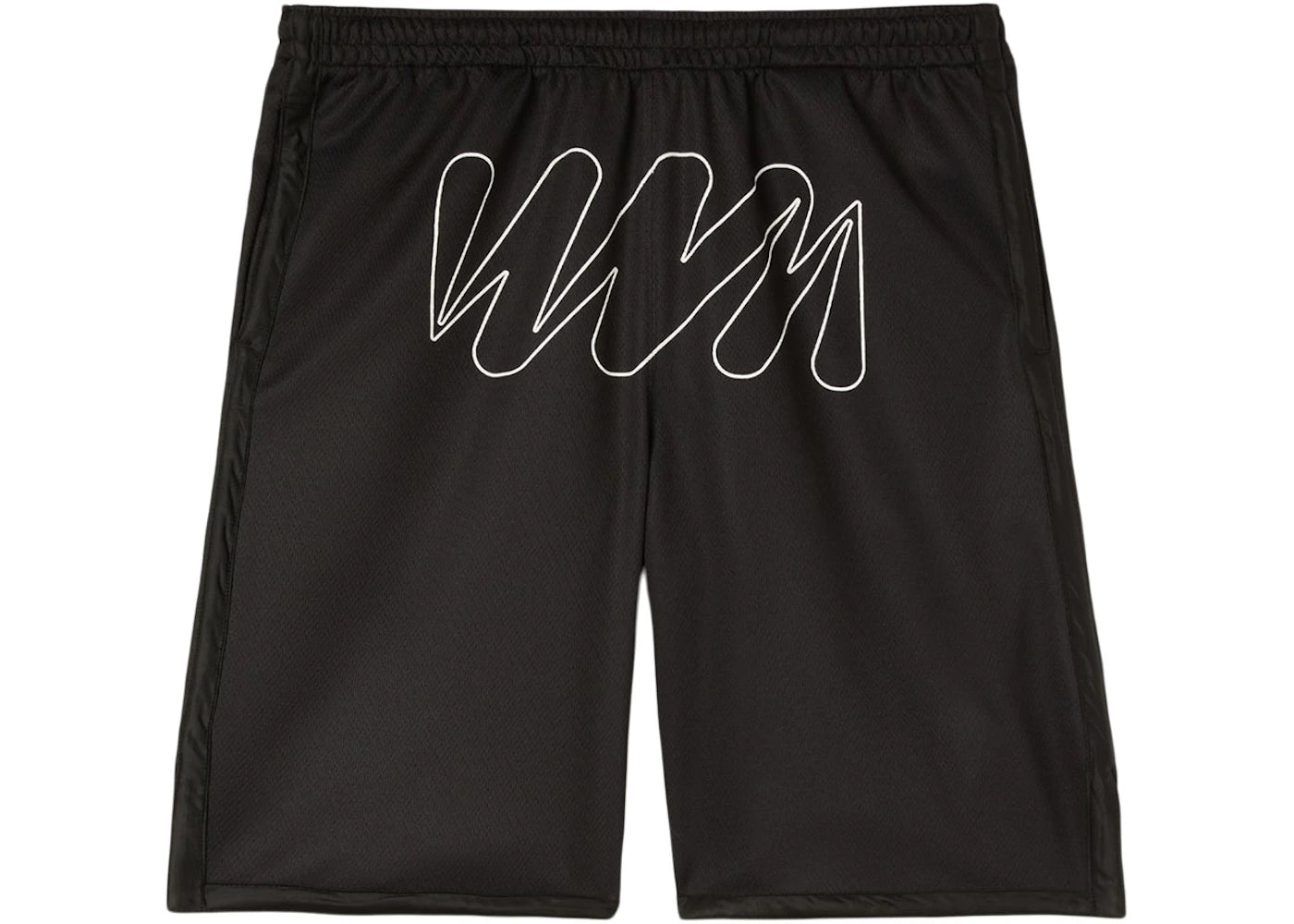 OFF-WHITE Wave Outl Diagonal Mesh Shorts Black/White