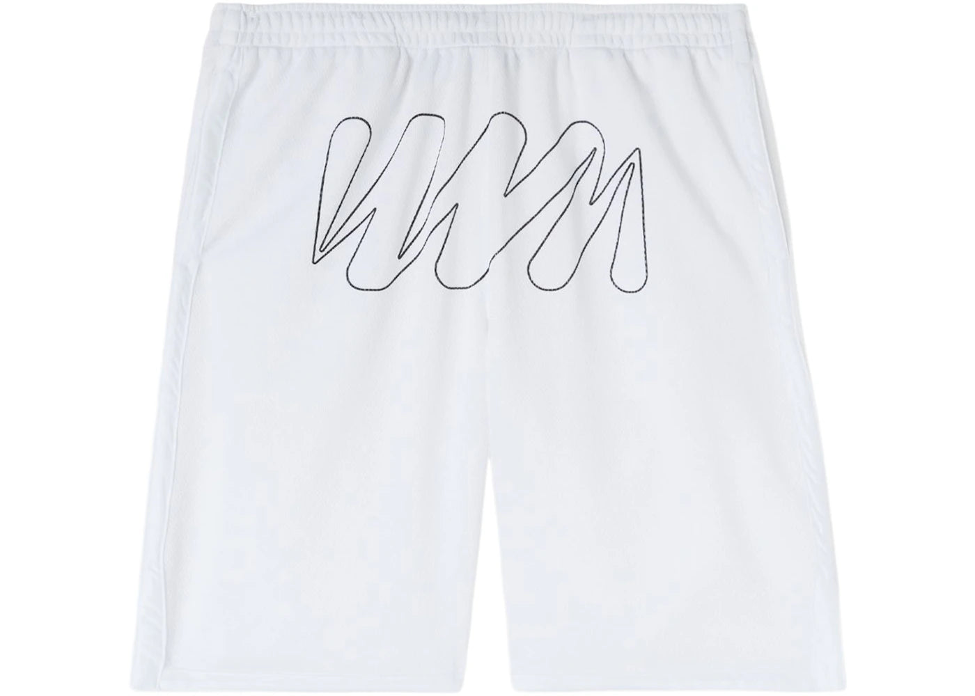 OFF-WHITE Wave Outl Diagonal Mesh Shorts White/Black