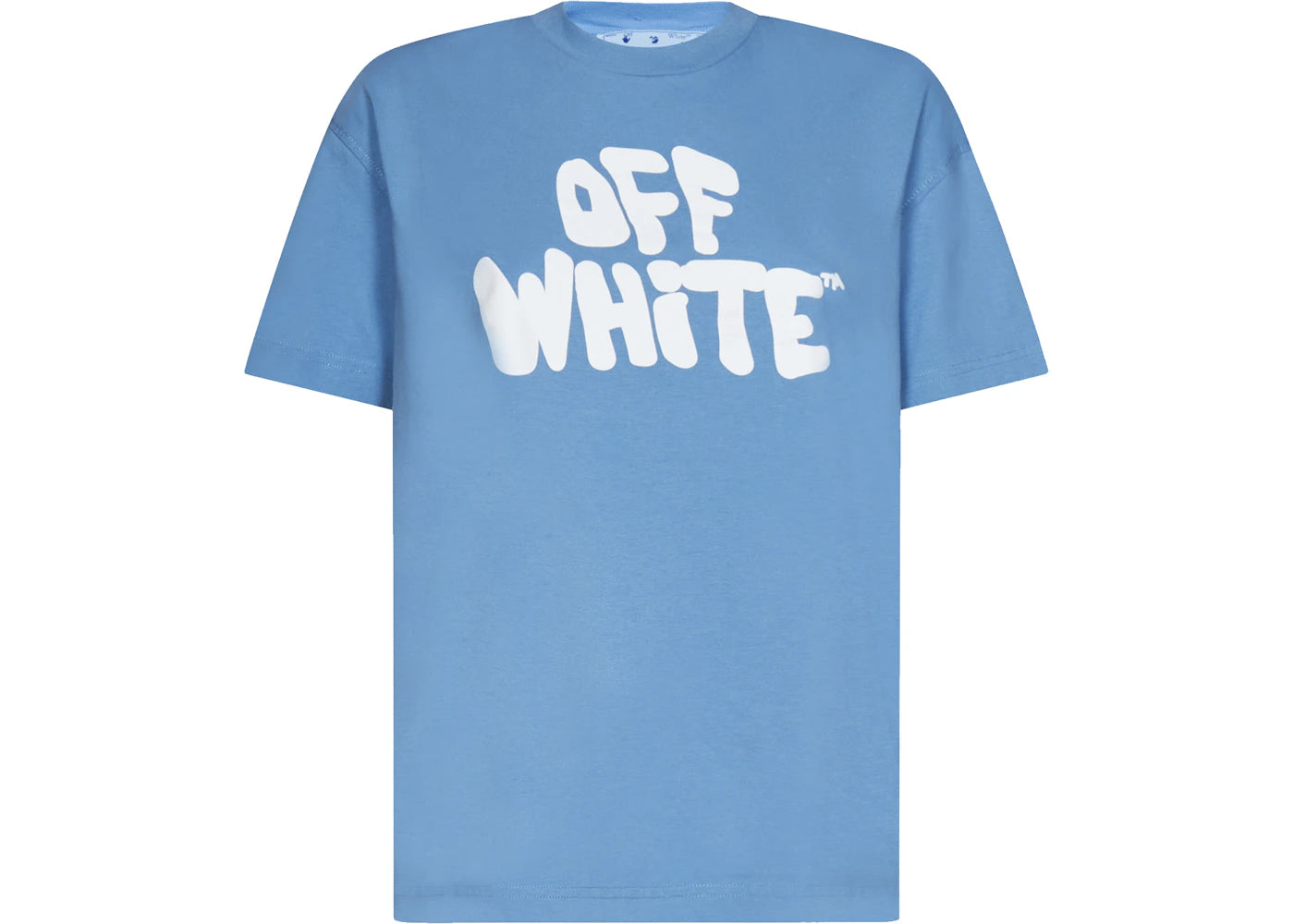 OFF-WHITE Women's 70s Type Logo Casual S/S T-shirt Light Blue/White