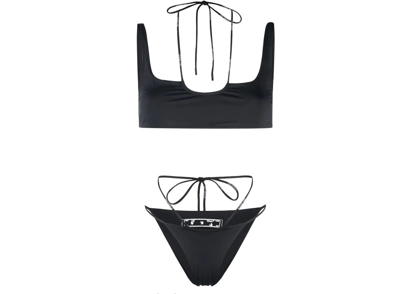 OFF-WHITE Women's Cross Coulisse Bikini Swimsuit Black/White