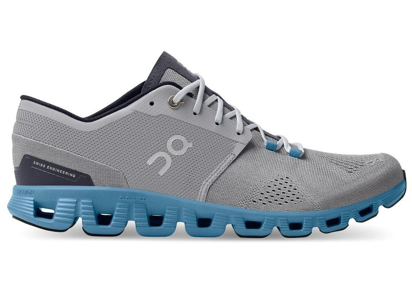 On Running Cloud X Alloy Grey Niagara Blue