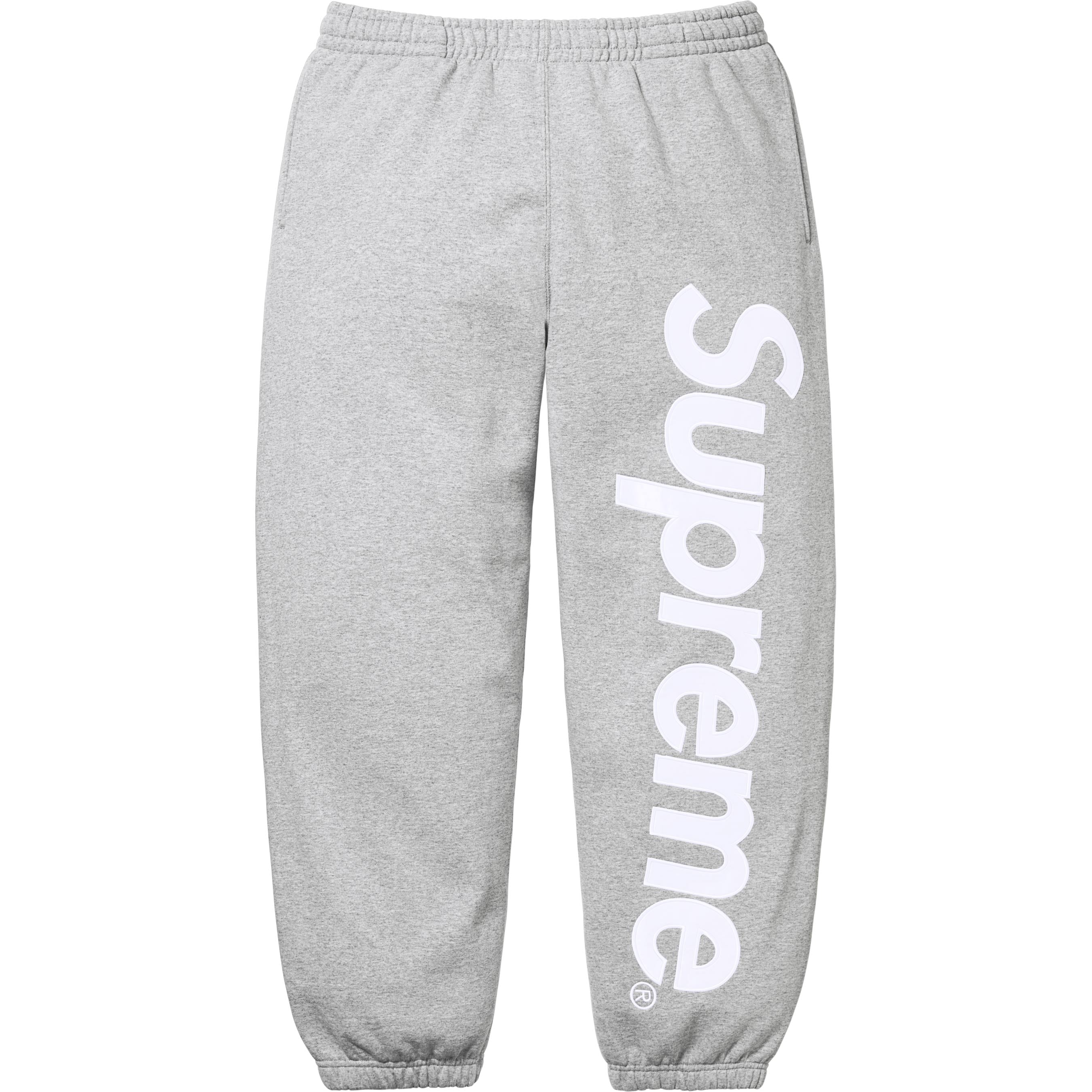 Supreme Satin Appliqué Sweatpant - Heather Grey