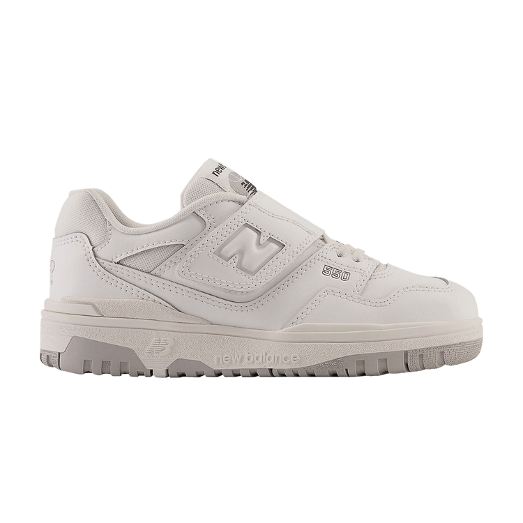 New Balance 550 Bungee Lace Top Strap White Grey