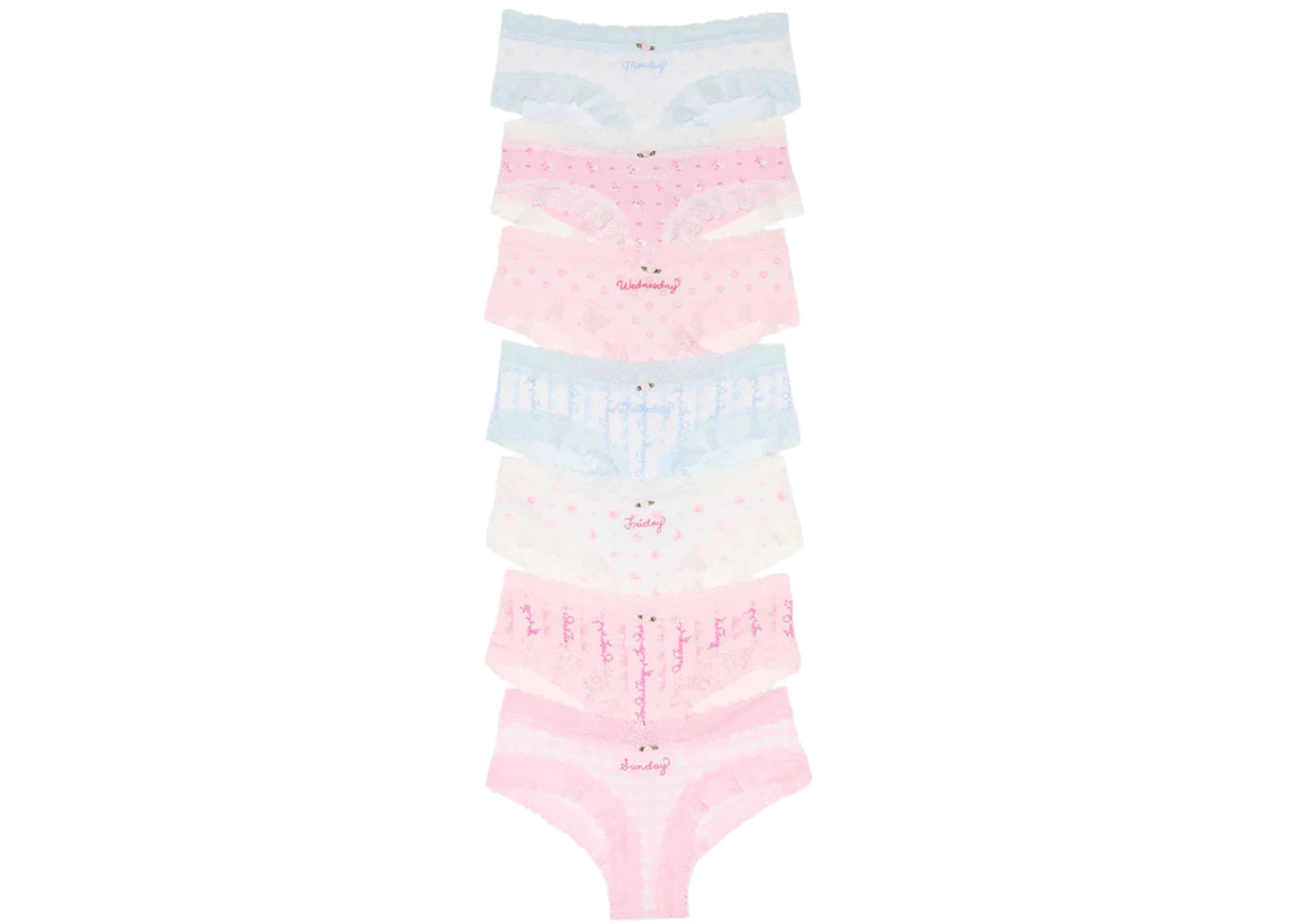 PINK x LoveShackFancy 7-Pack Cheeky Panties Day Of The Week Pack