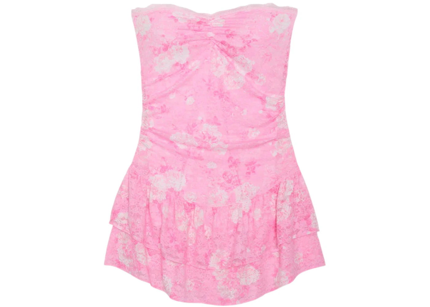 PINK x LoveShackFancy Strapless Lace Mini Dress Everblooming Pink