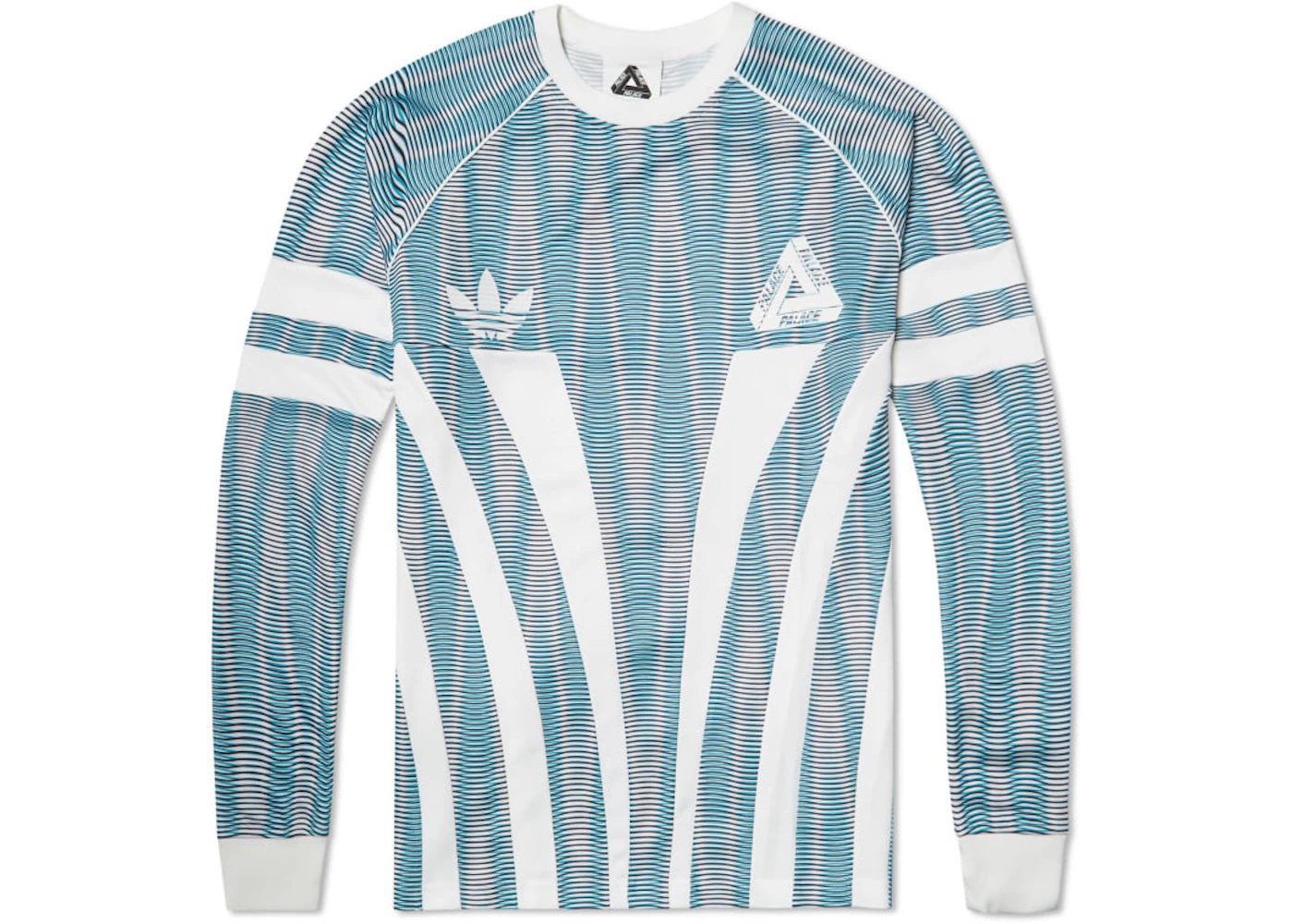 Palace Adidas Longsleeve Graphic Goalie Top Bold Aqua/White