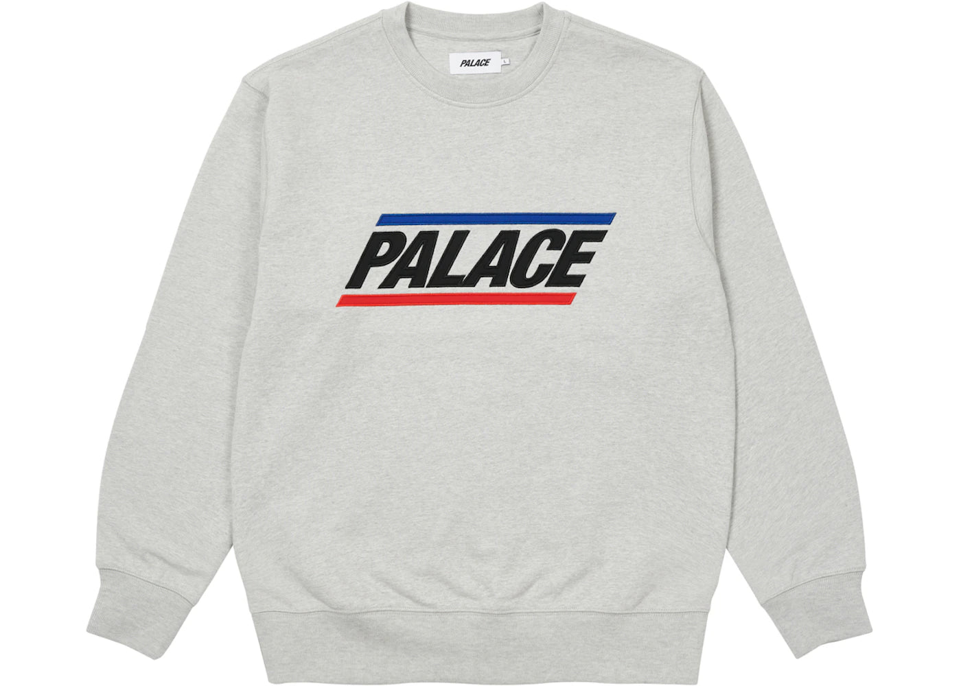 Palace Basics Logo Crew Grey Marl