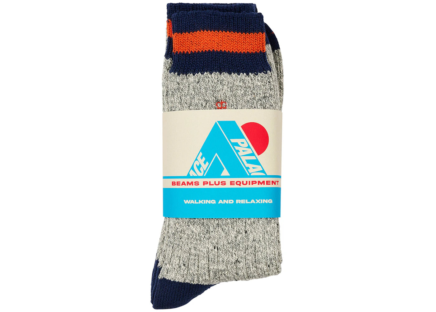 Palace x Beams Plus 2 Pack Rug Socks Grey