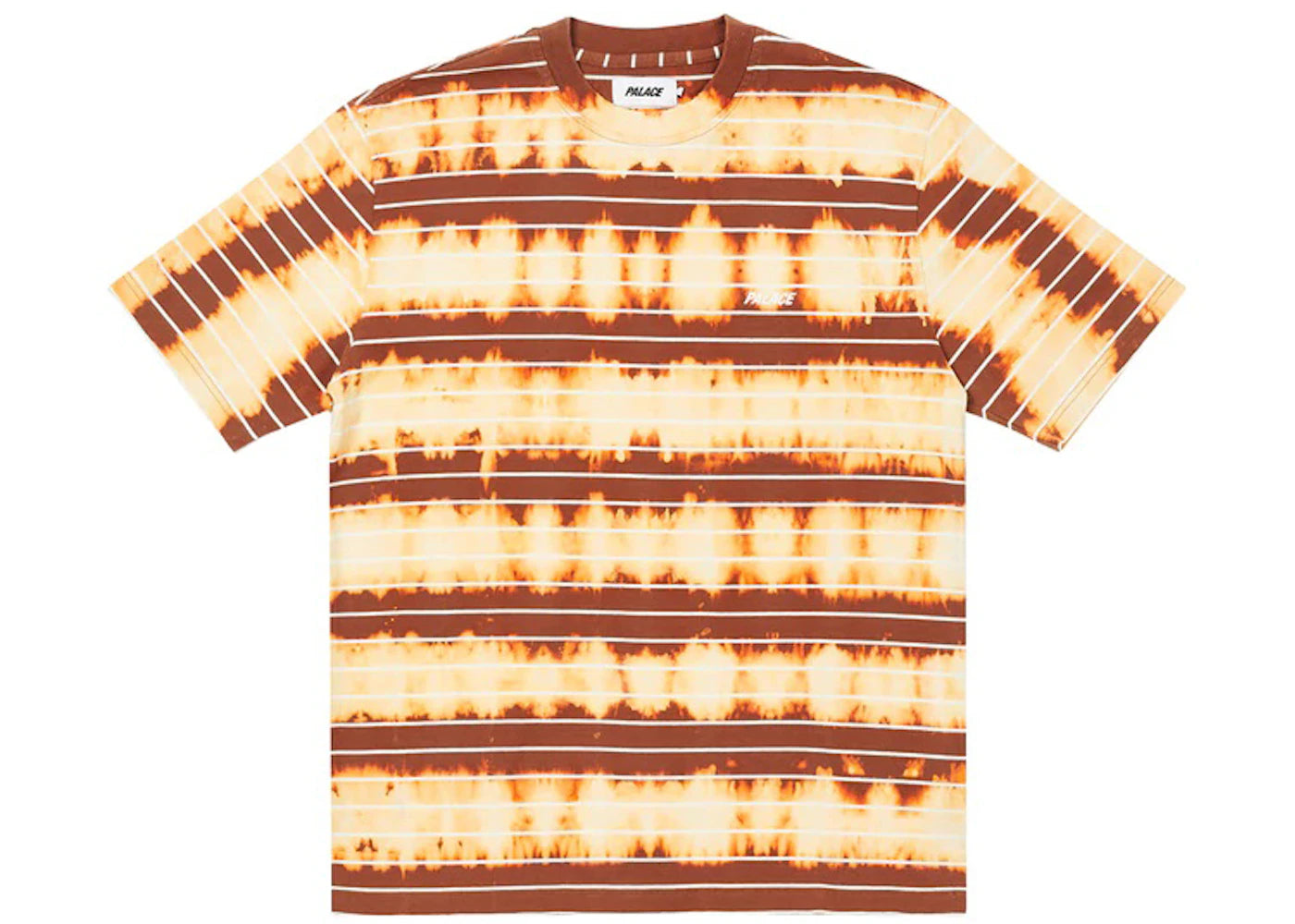 Palace Bleached Stripe T-shirt Brown