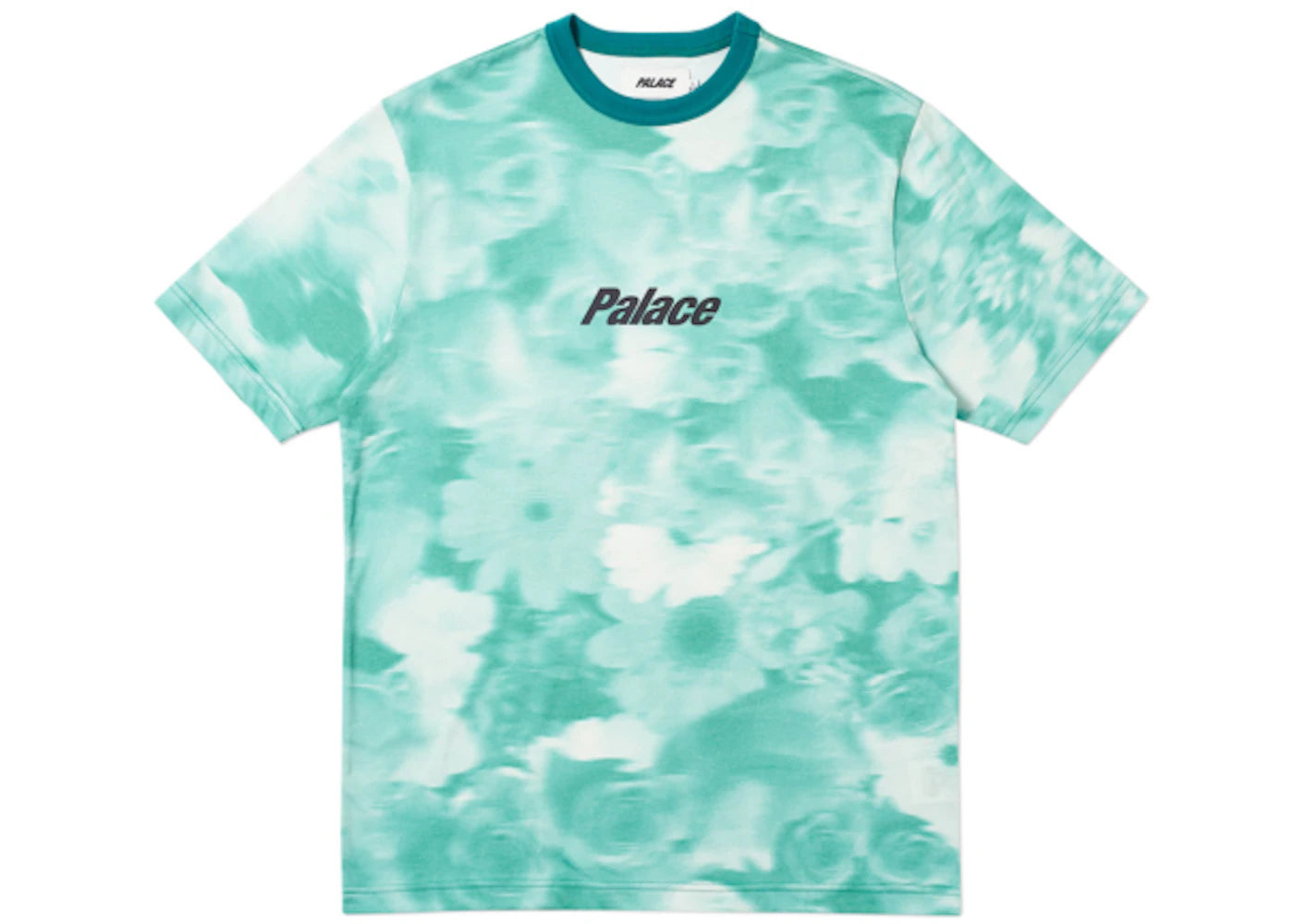 Palace Blurry Flower Ringer T-shirt Green