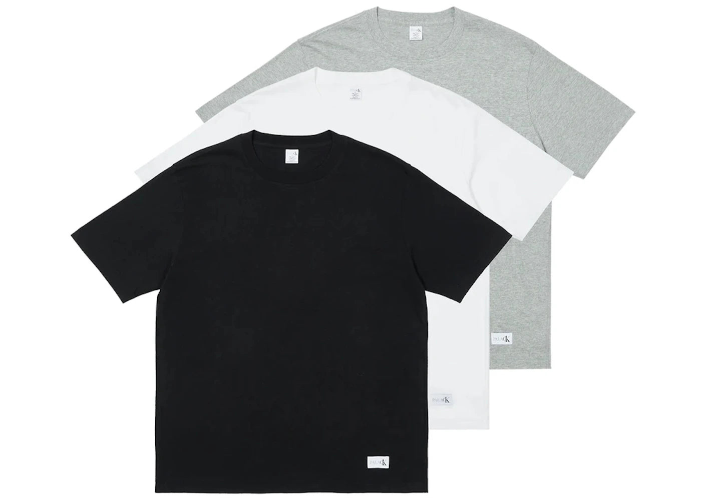 Palace CK1 Short Sleeve Crew Neck Tee (3 Pack) White/Light Grey Heather/Black