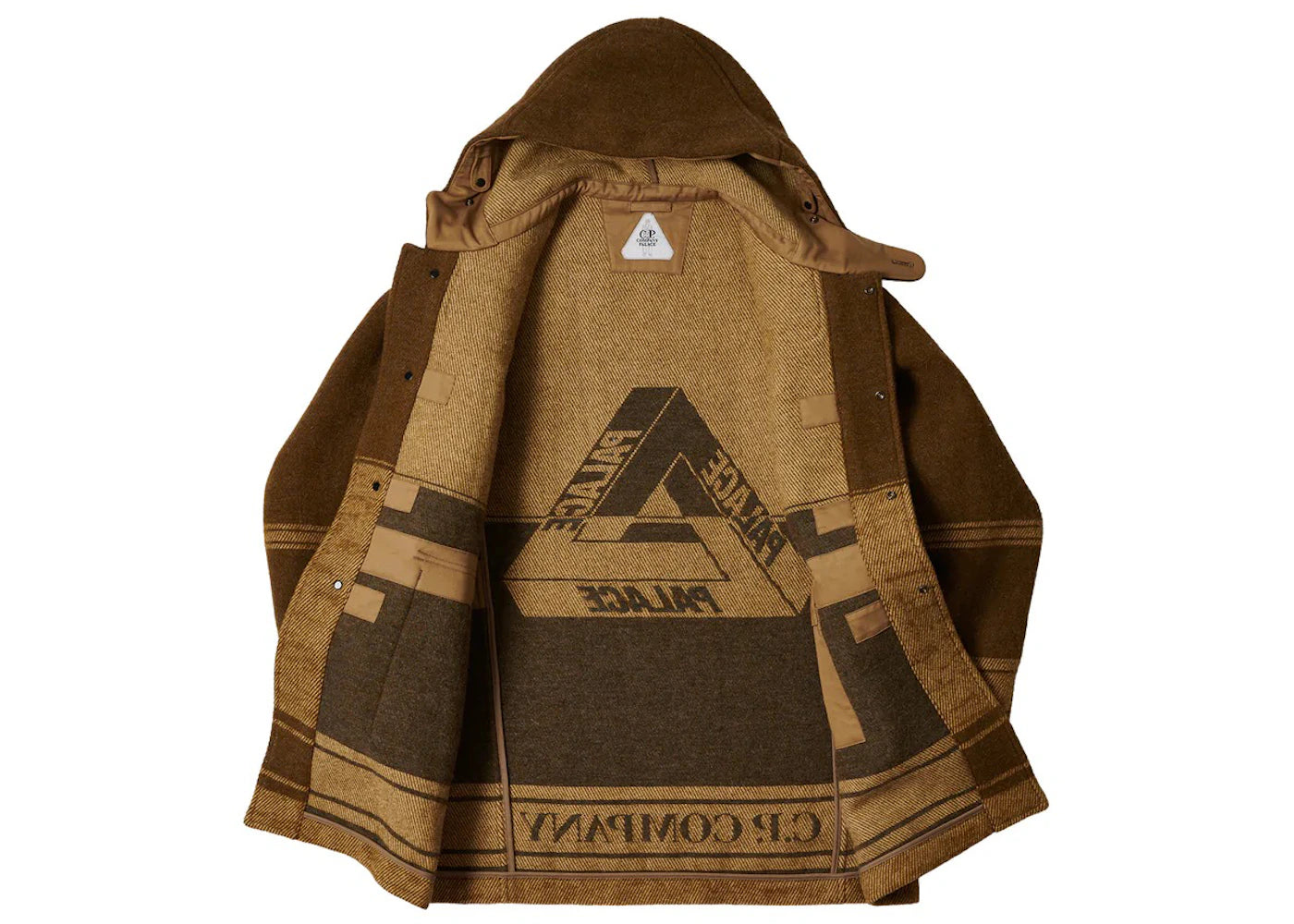 Palace C.P. Company Duffel Jacket Rubber Wool Brown