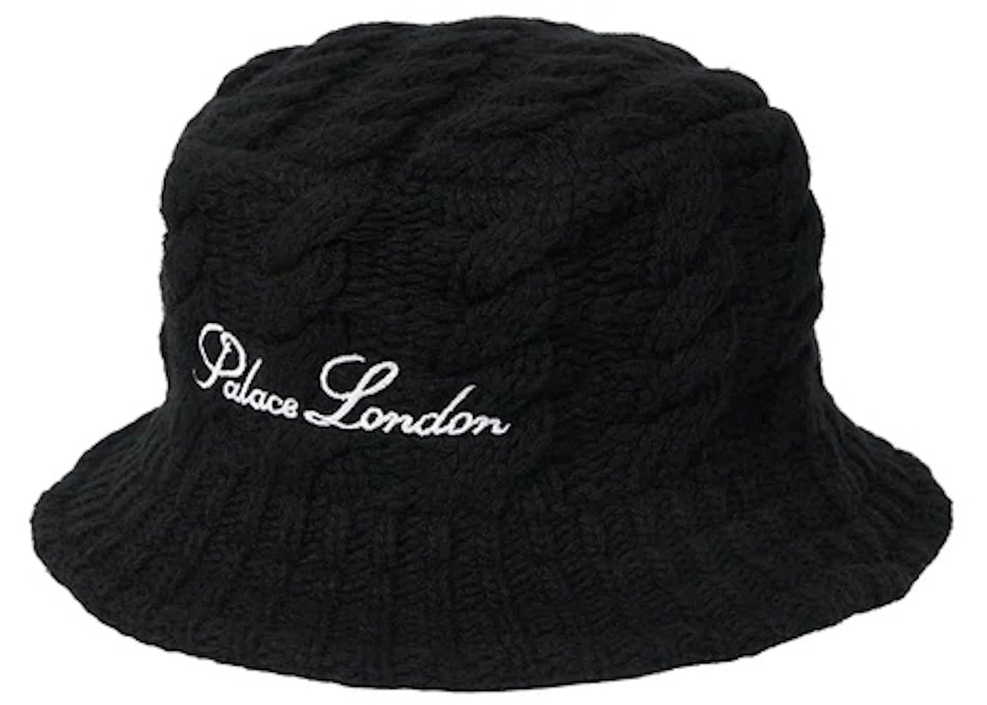 Palace Cable Knit Bucket Hat Black