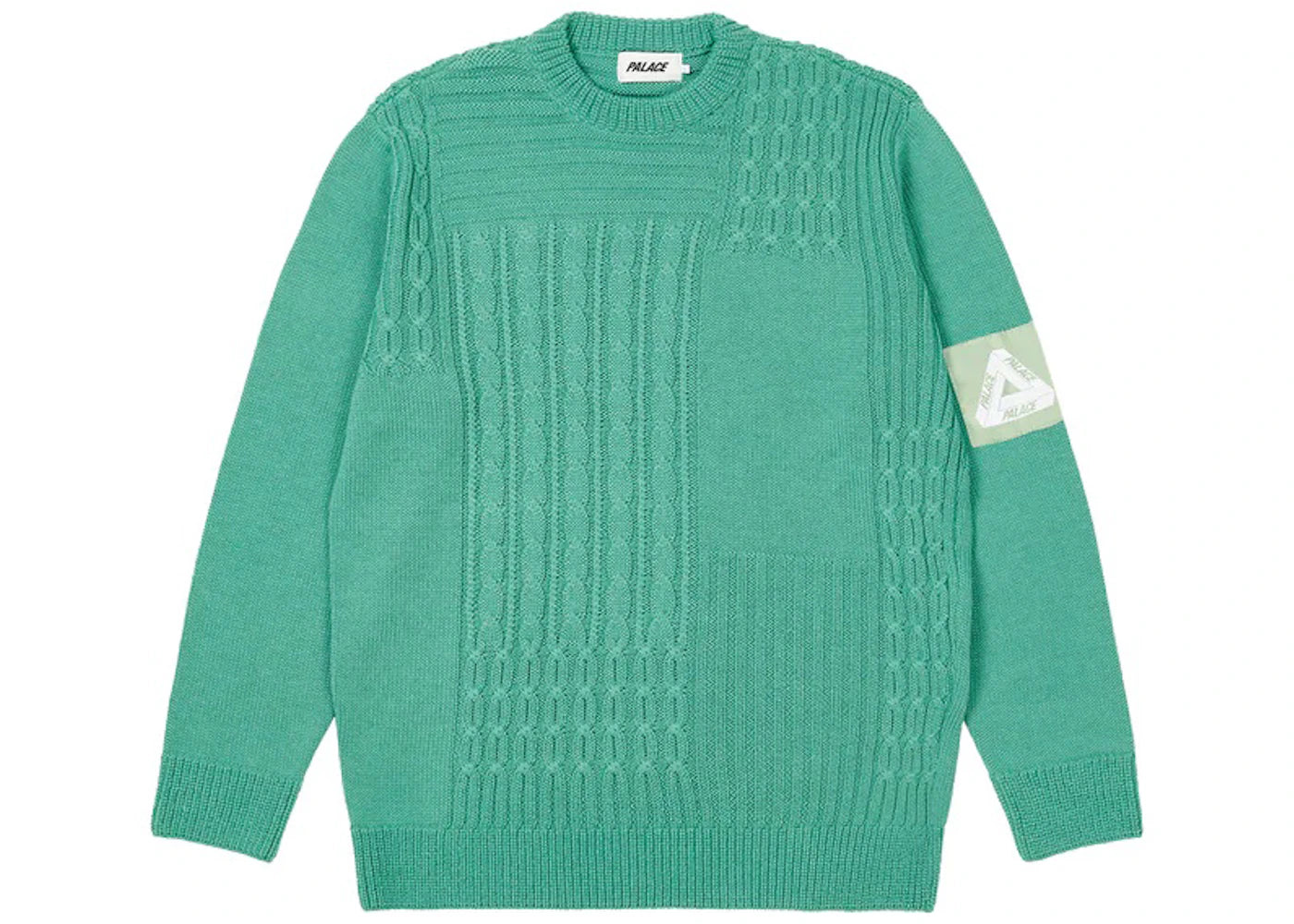 Palace Cable Patchwork Knit Mint