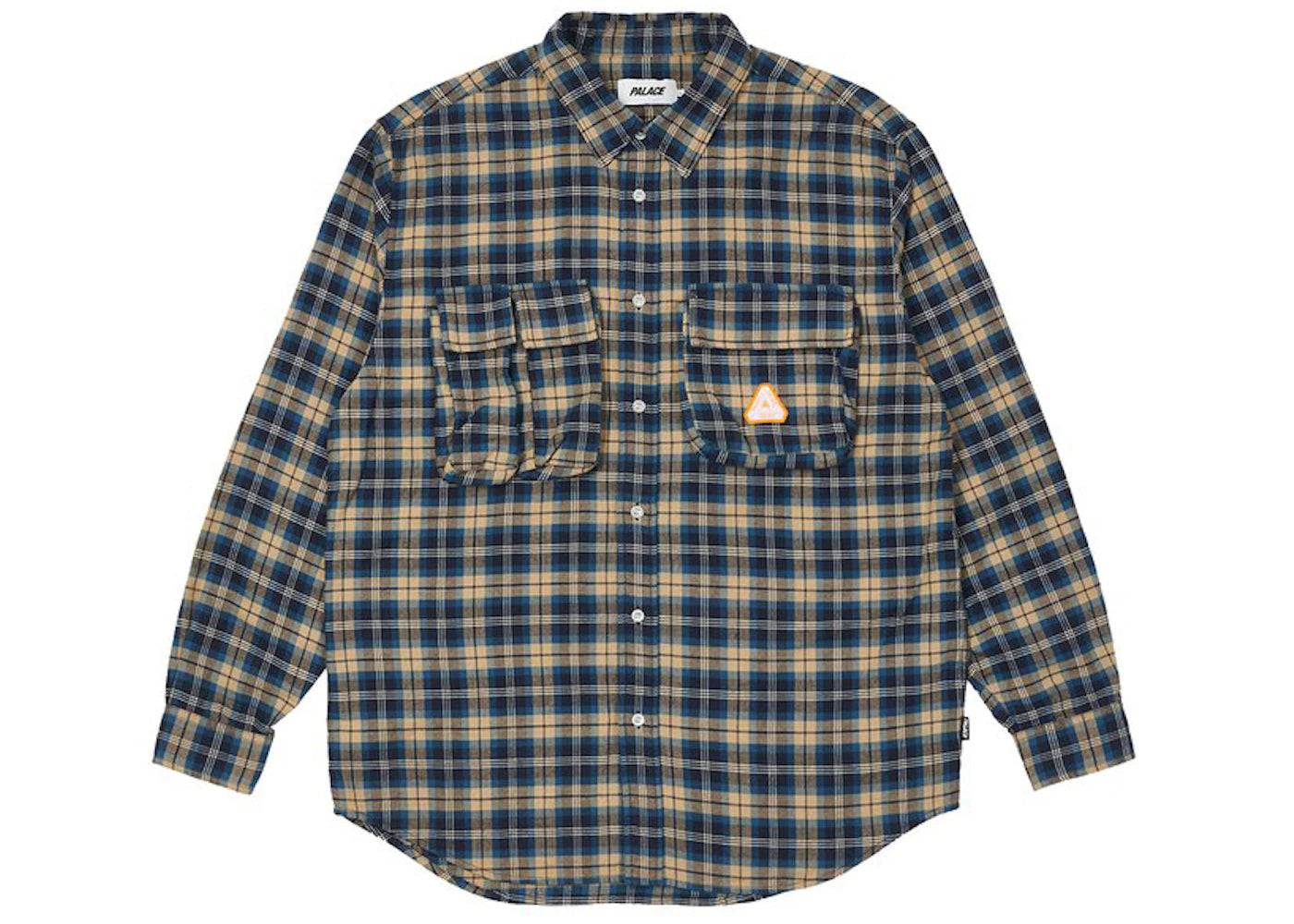 Palace Cargo Pocket Flannel Shirt Blue