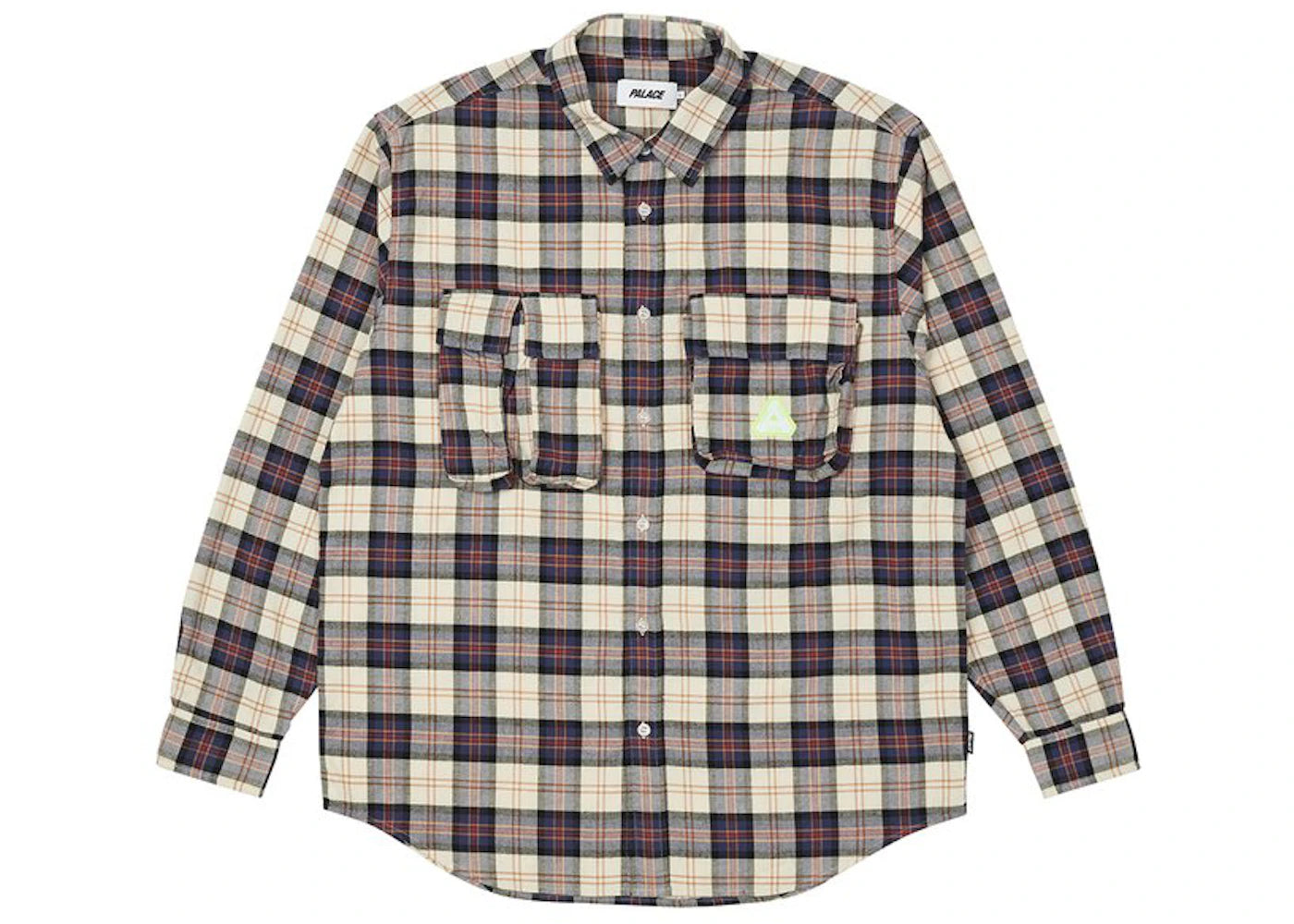 Palace Cargo Pocket Flannel Shirt Cream