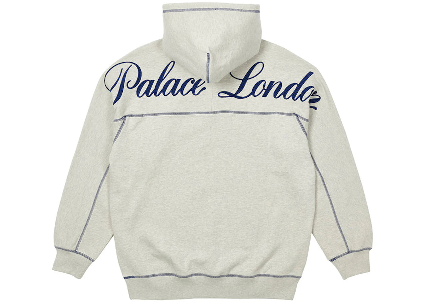 Palace Chain Stitch Hood Grey Marl