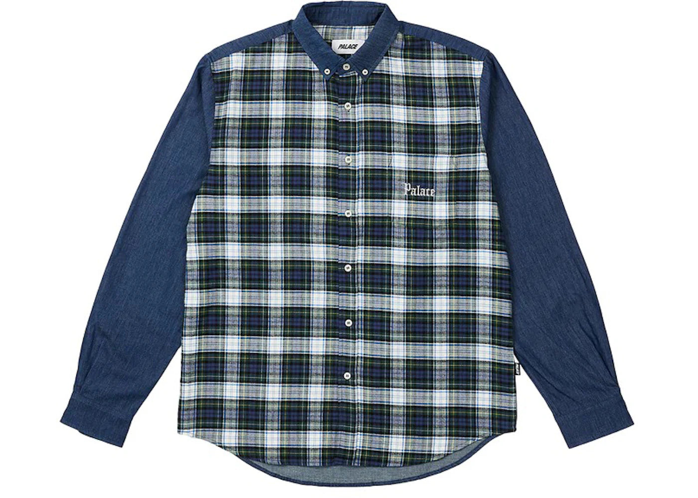 Palace Check Panel Chambray Shirt Indigo