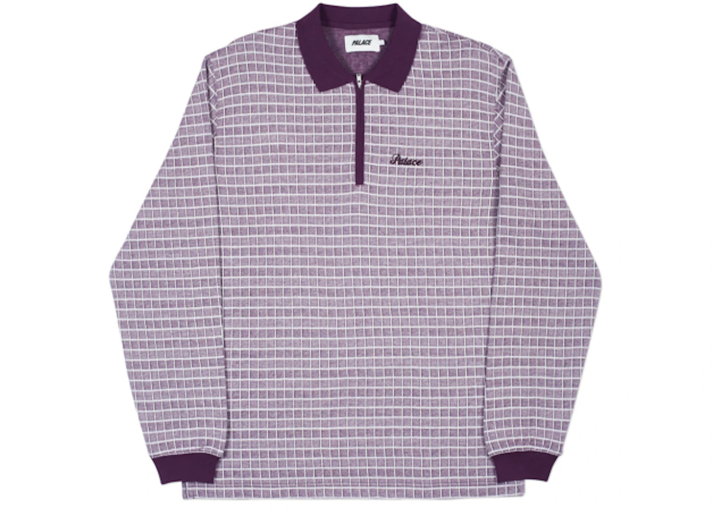 Palace Checker Zip Top Plum/White