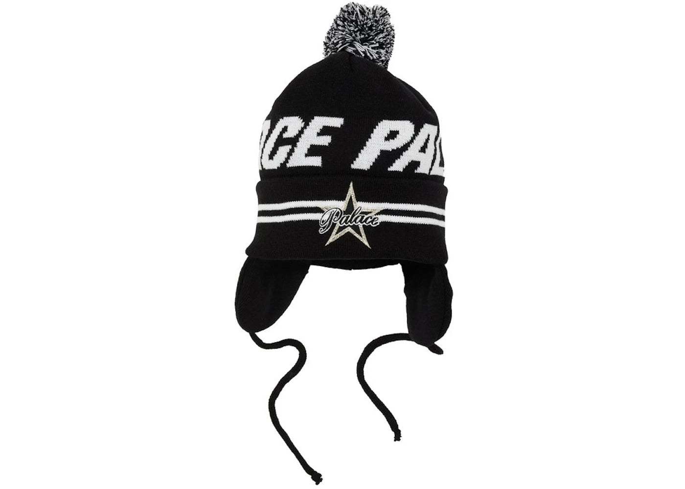 Palace City Earflap Beanie Black