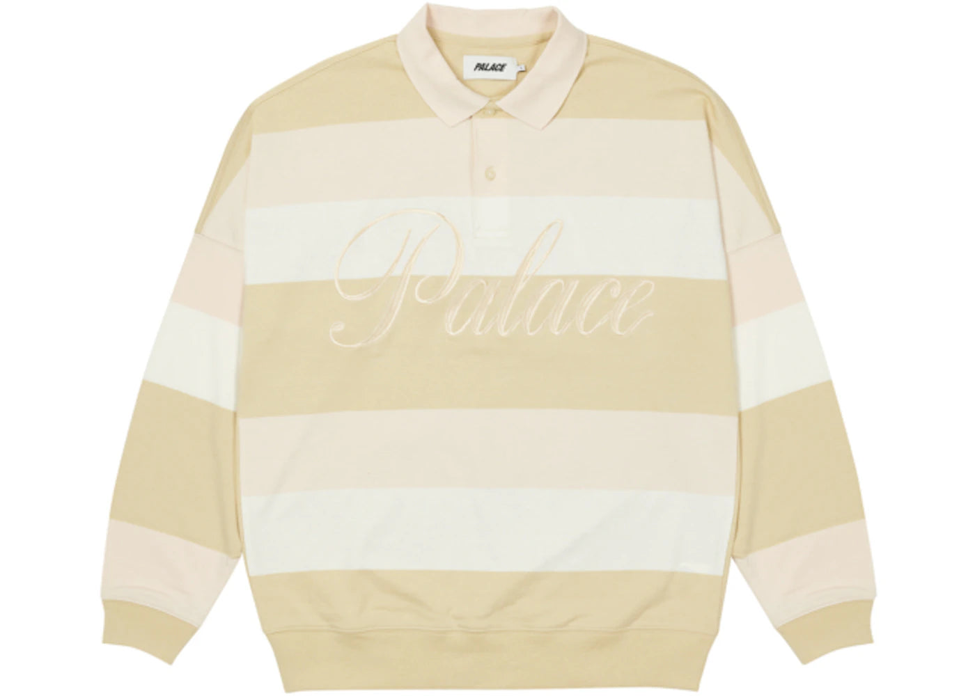 Palace Classic Stripe Drop Shoulder Polo Creams