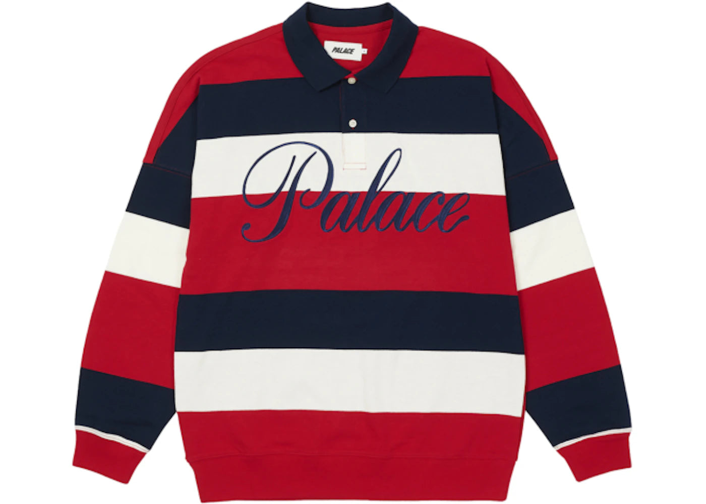 Palace Classic Stripe Drop Shoulder Polo Red/Navy/White