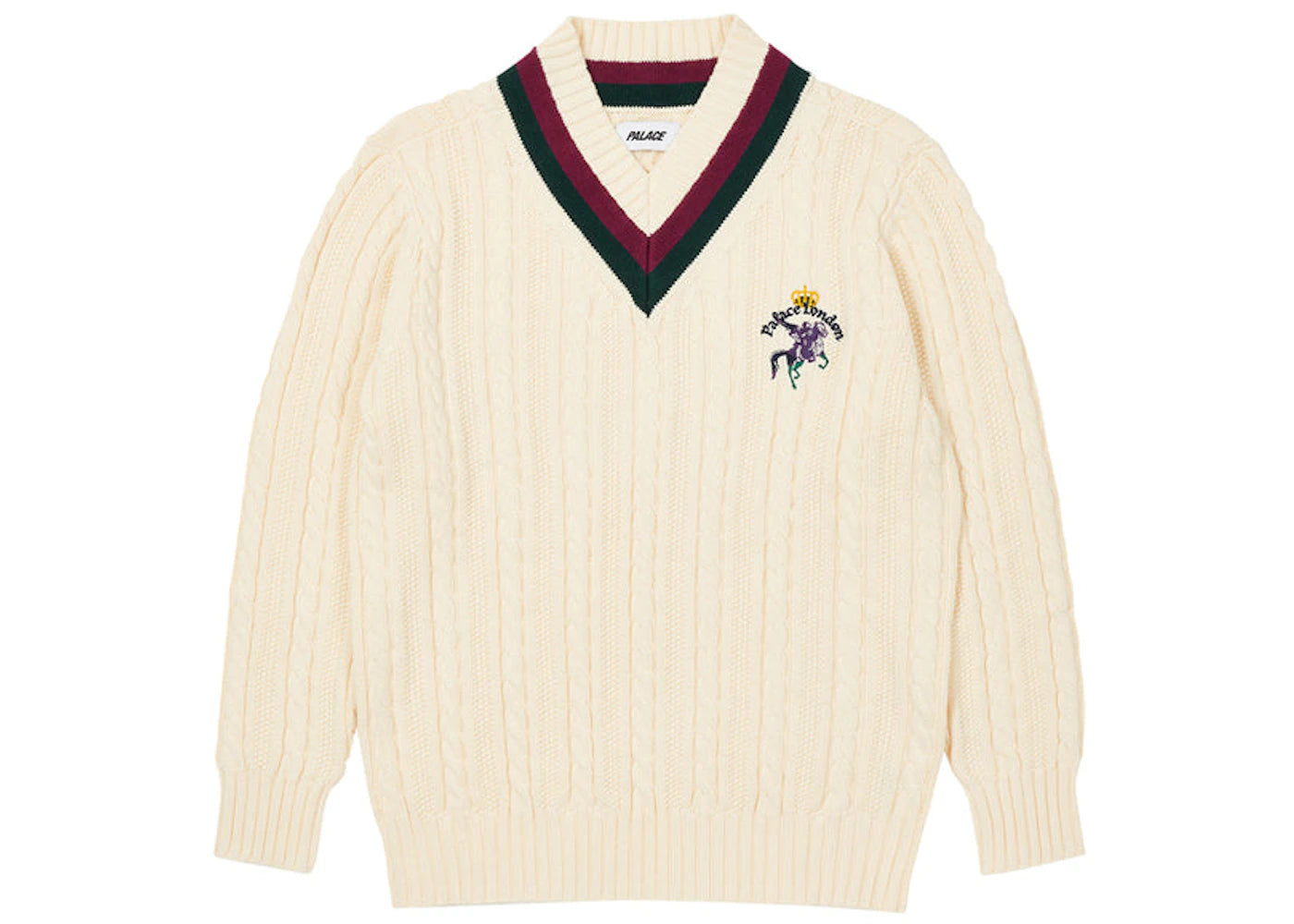 Palace Cricket Jumper Ecru