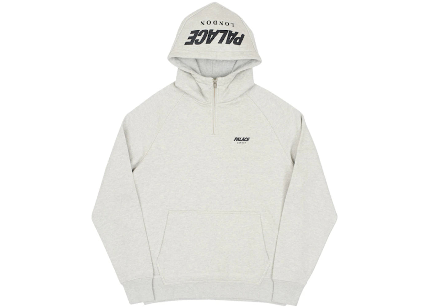 Palace Custom 1/4 Zip Hood Grey Marl