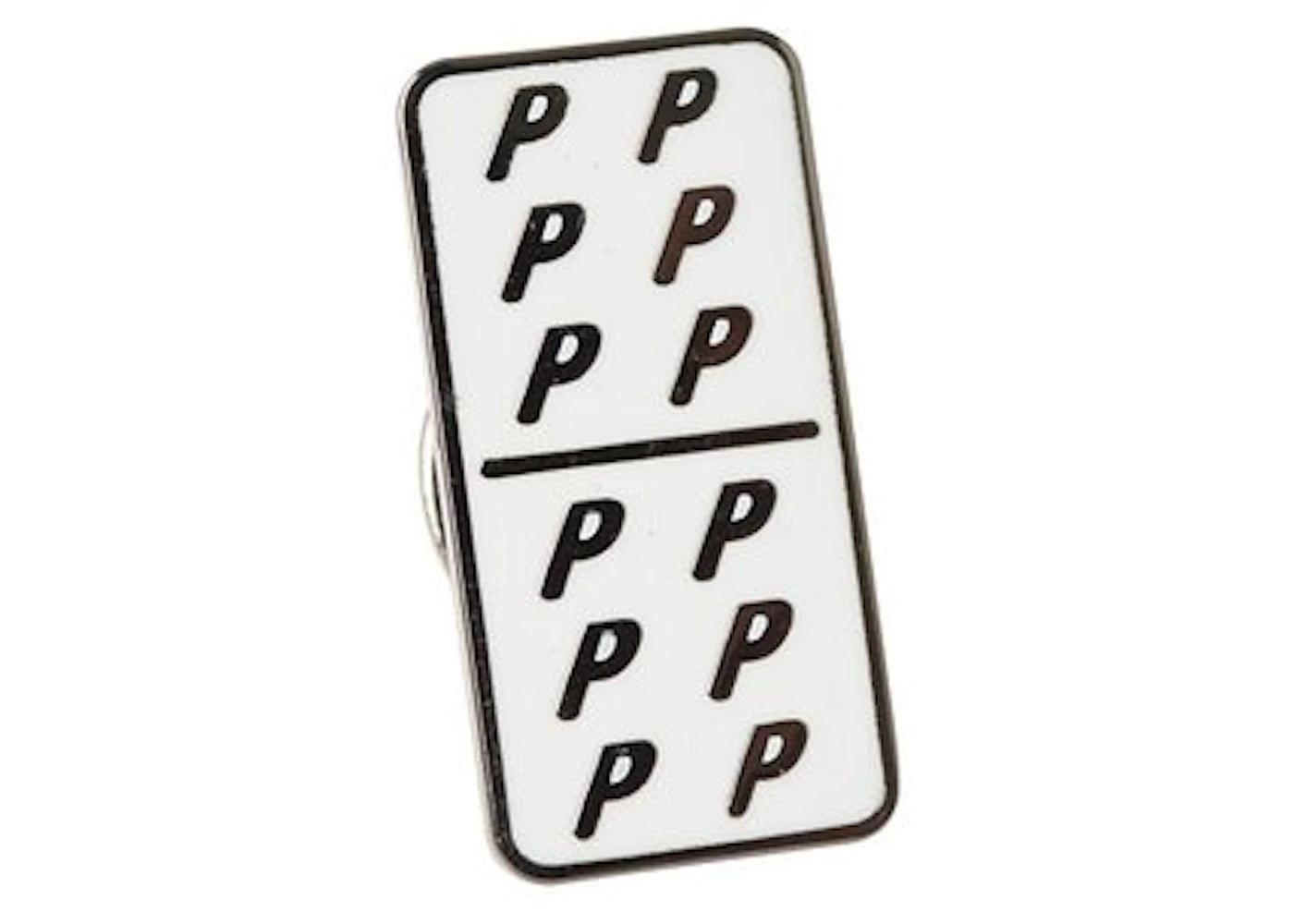Palace Domino Pin Badge White/Black