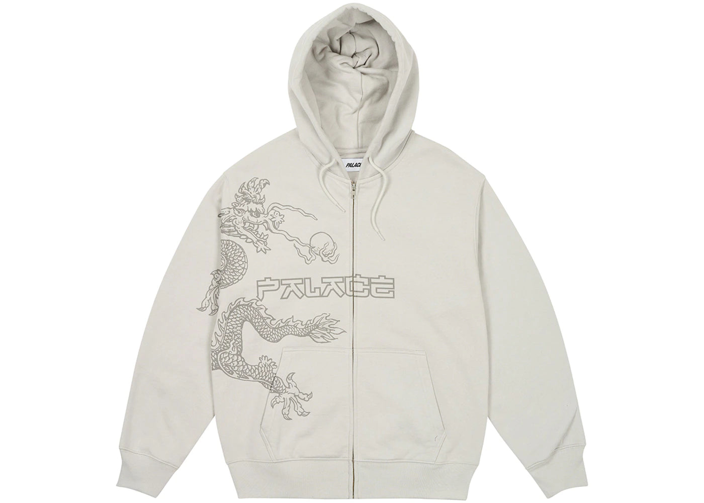 Palace Dragon Zip Hood Arctic Grey