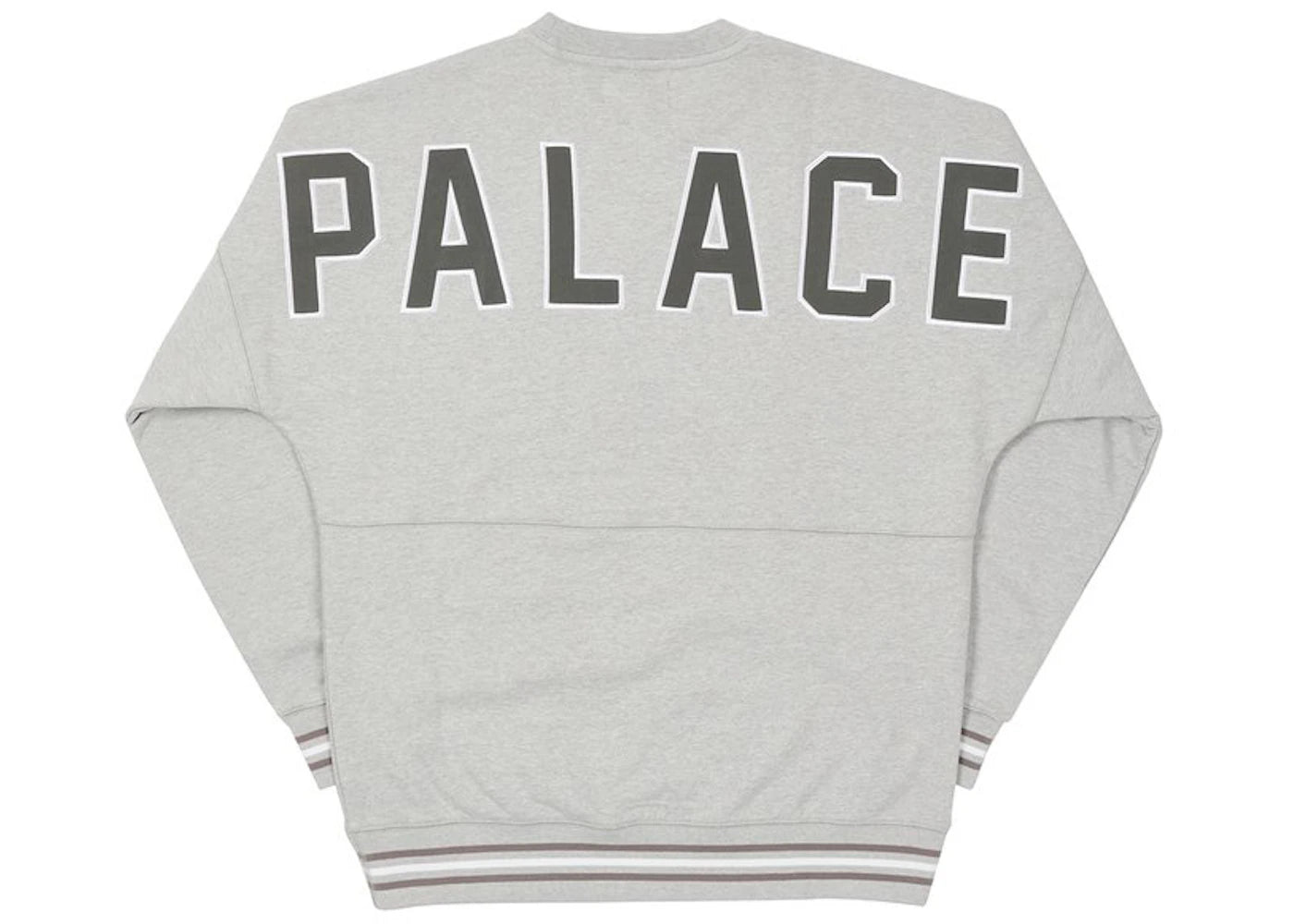 Palace Drop Shoulder College Crew Grey Marl