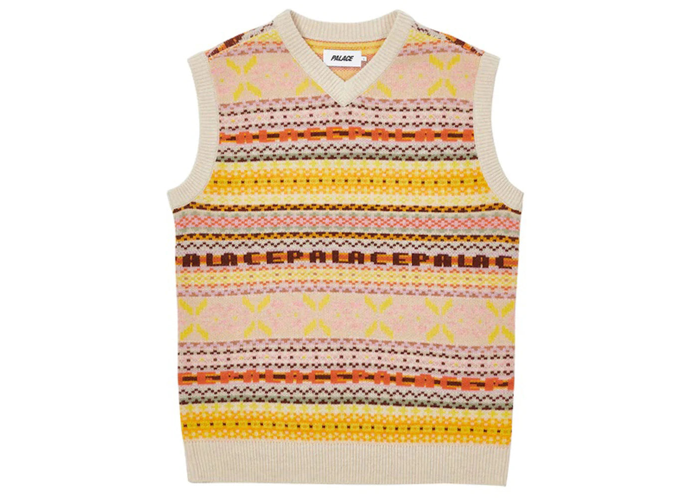 Palace Fairisle Knit Vest Brown