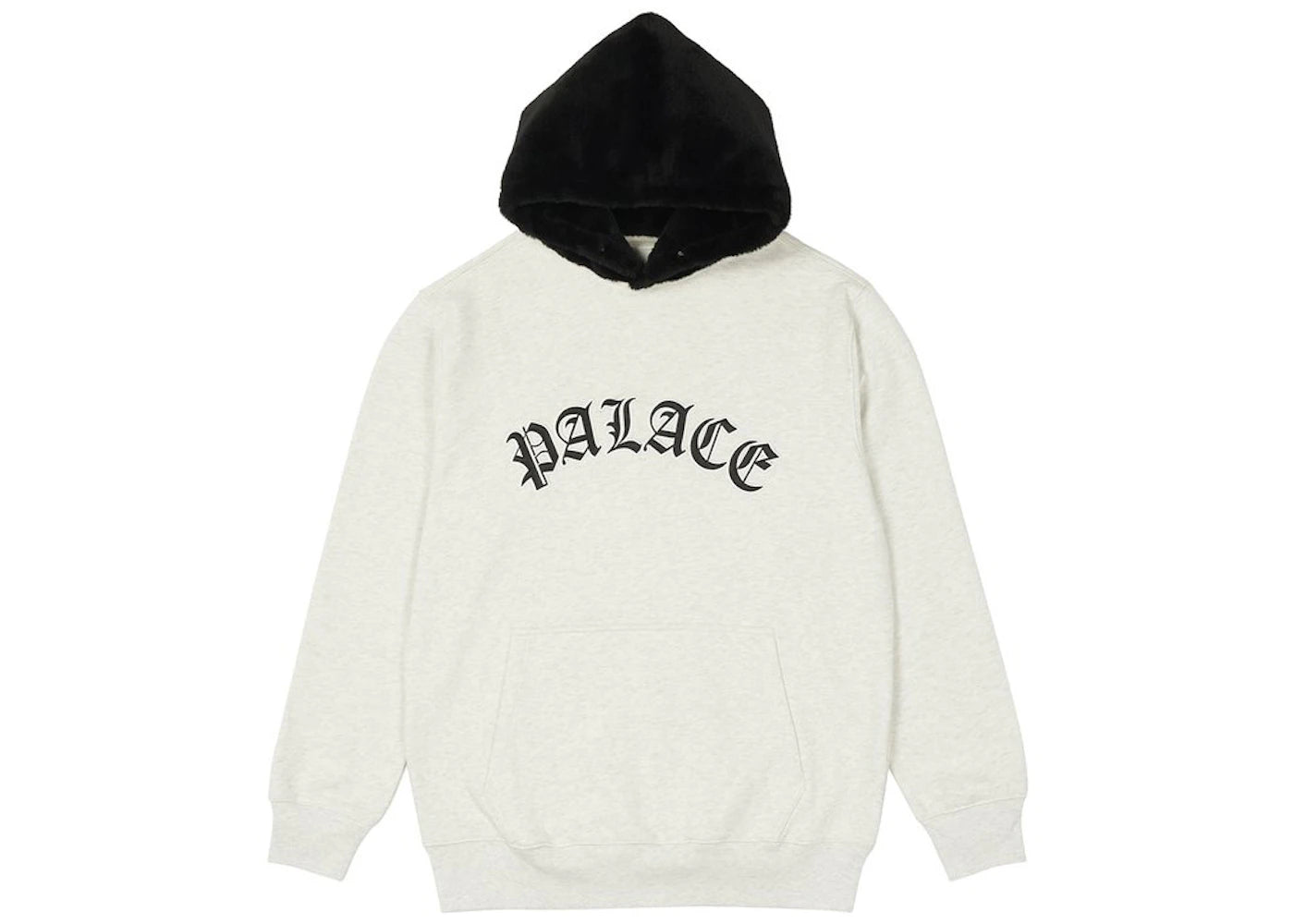 Palace Faux Fur Hood Grey Marl/Black