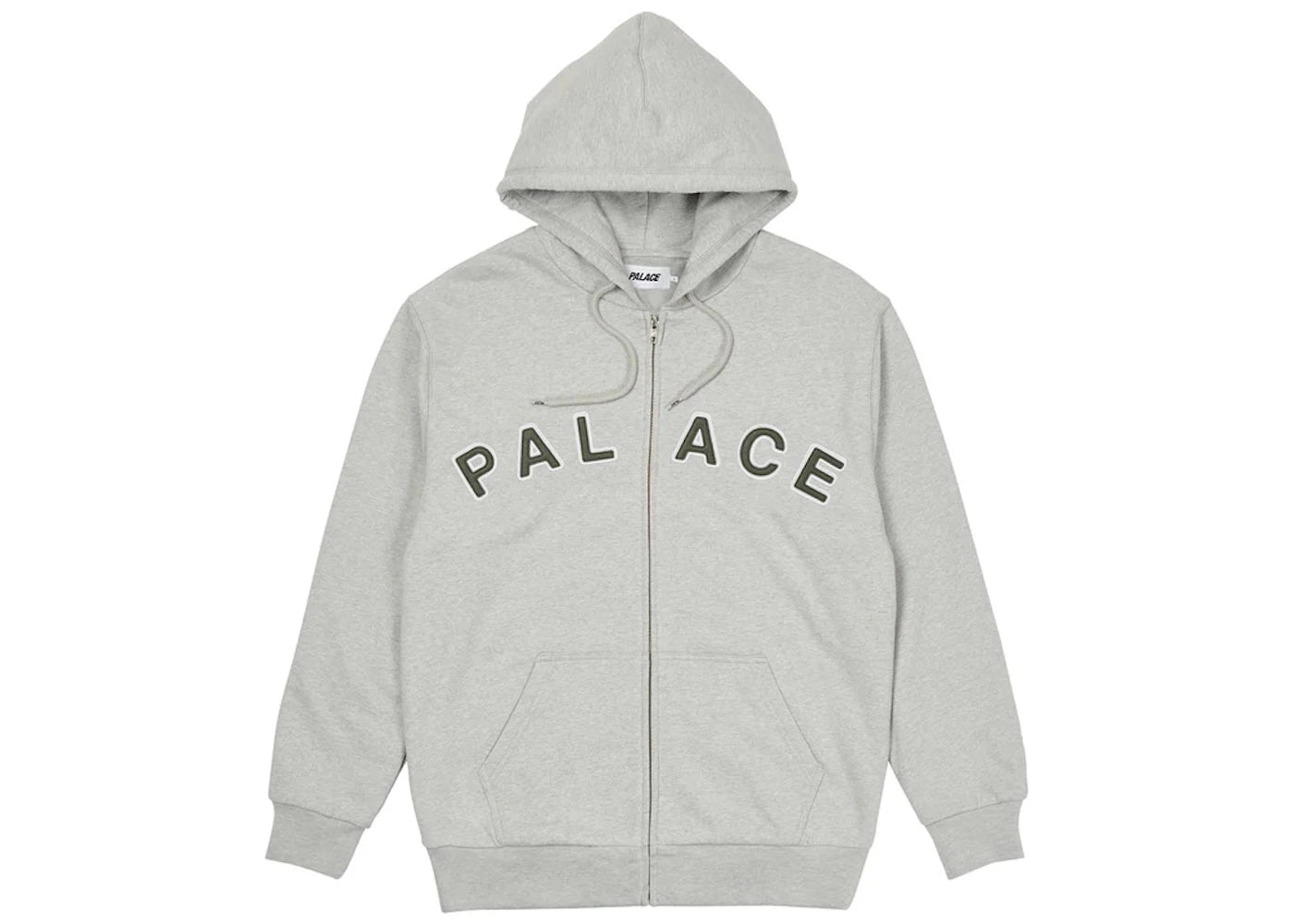 Palace Felt Letters Zip Hood Grey Marl