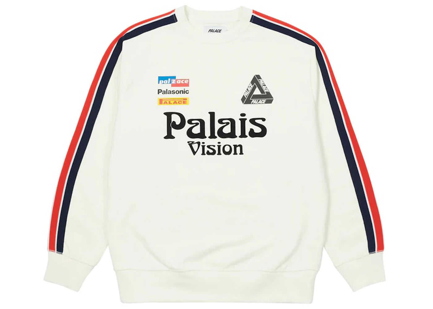 Palace Flag Stripe Crew White