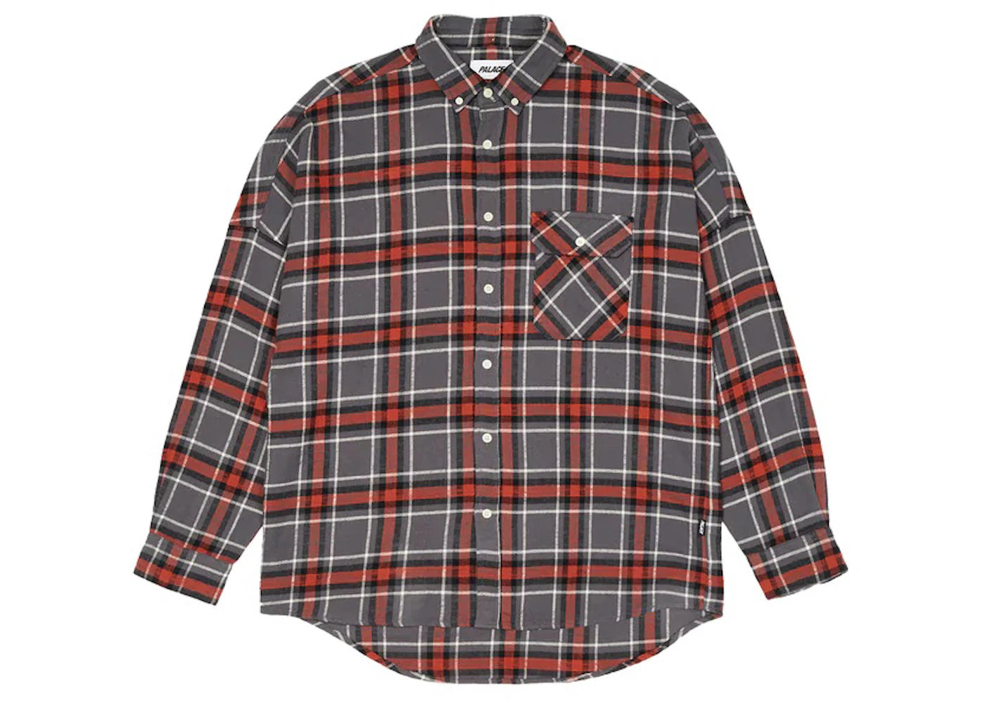 Palace Flannel Drop Shoulder Shirt Grey