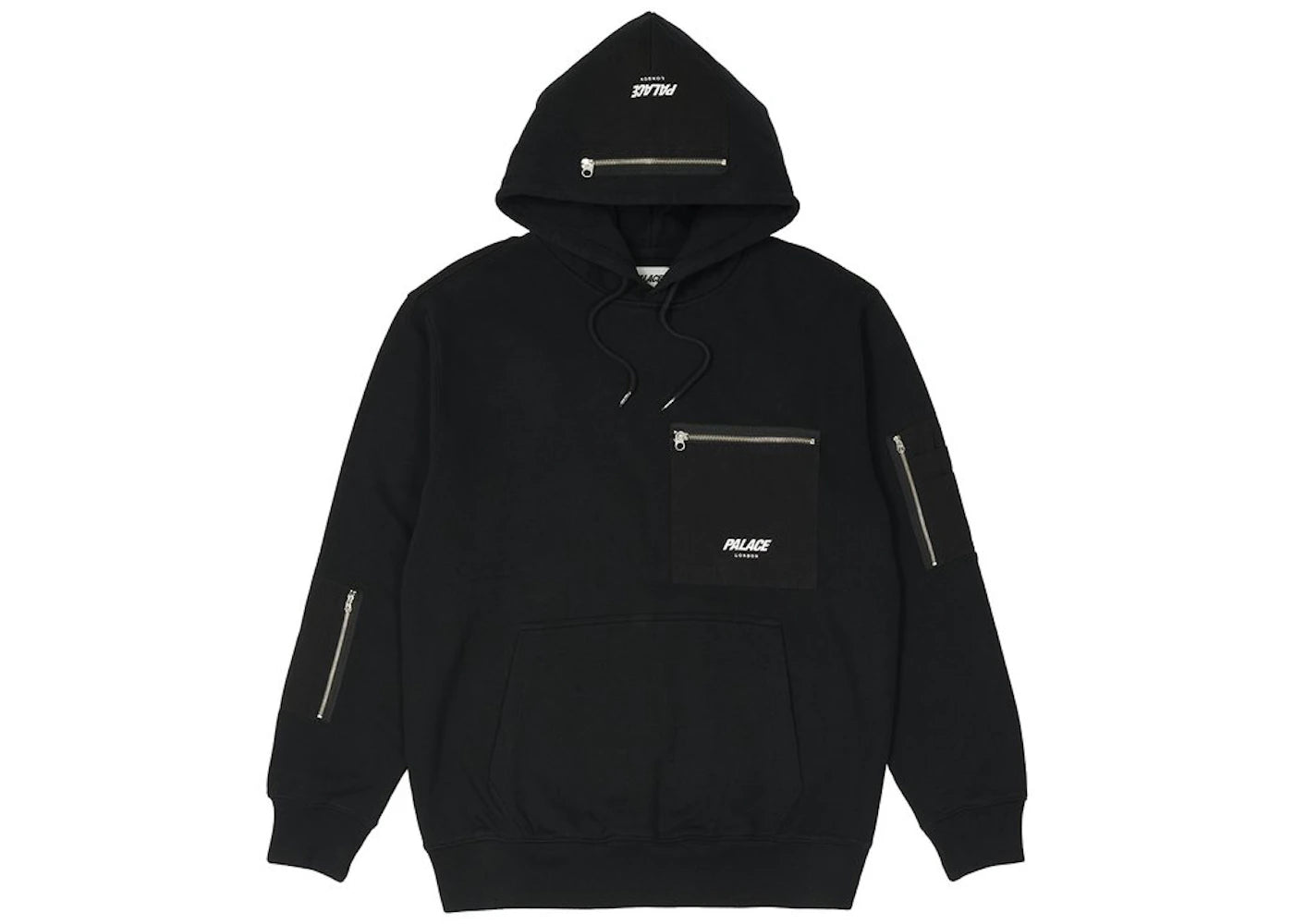 Palace Flight Pocket Hood Black