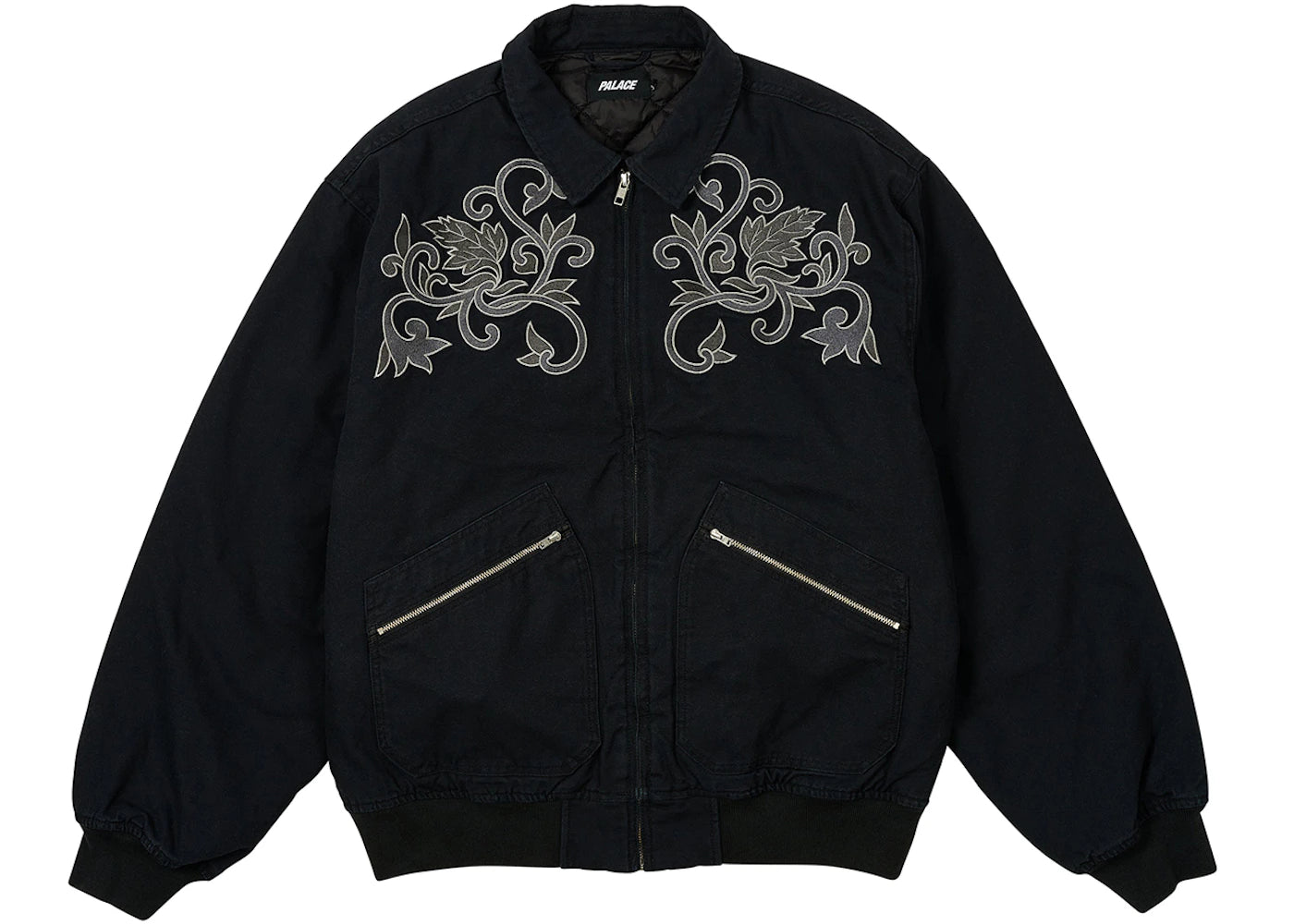 Palace Floral Canvas Bomber Jacket Black