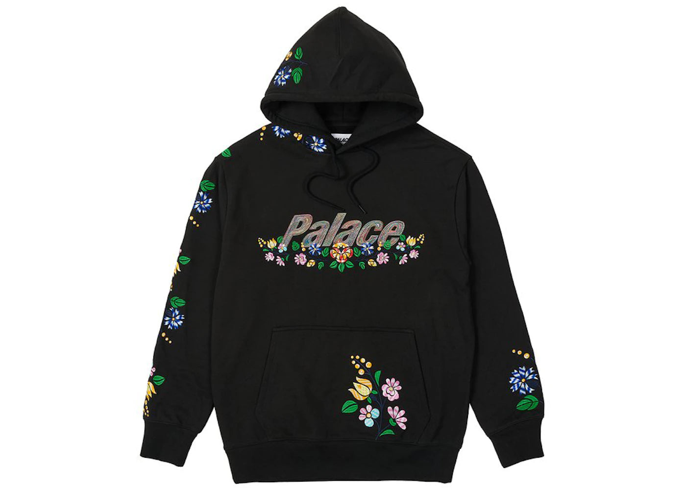 Palace Flower Stitch Hood Black