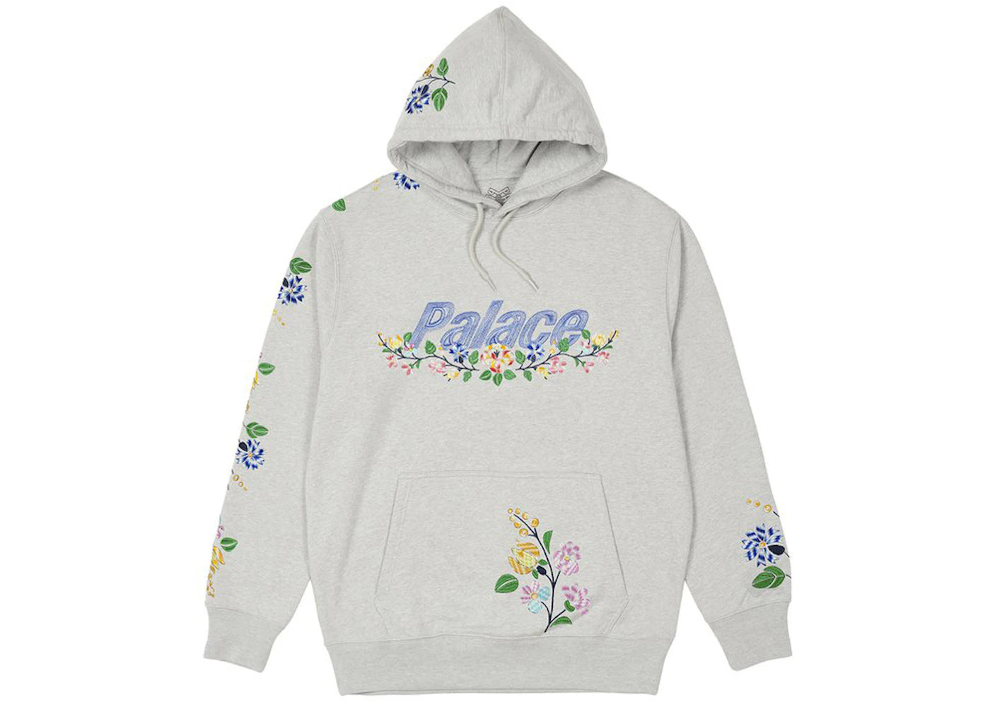 Palace Flower Stitch Hood Grey Marl