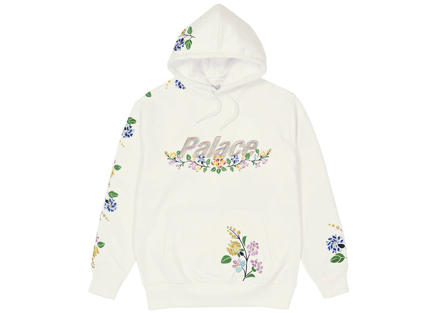 Palace Flower Stitch Hood White