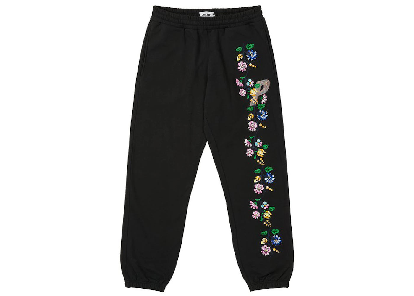 Palace Flower Stitch Joggers Black