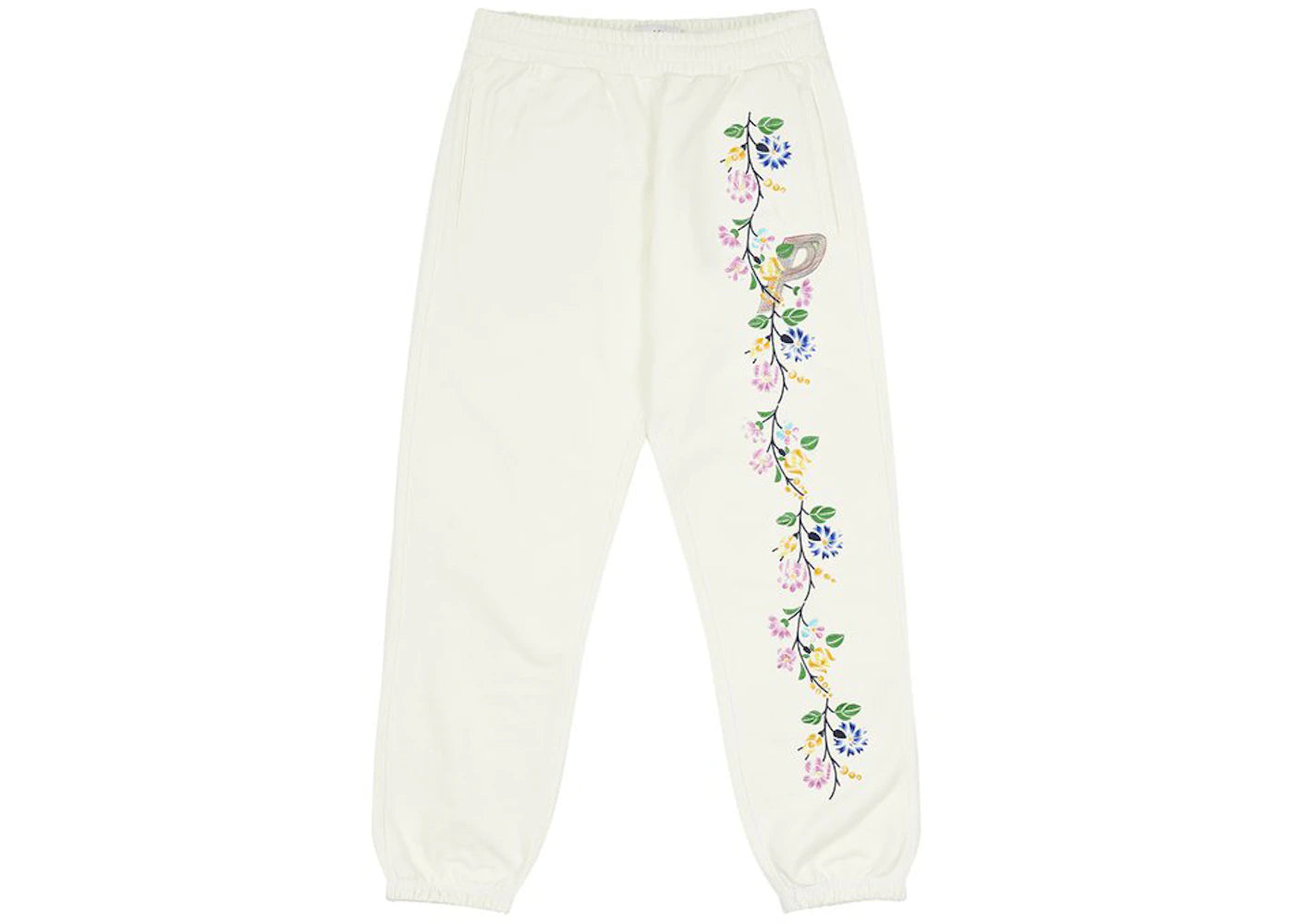 Palace Flower Stitch Joggers White