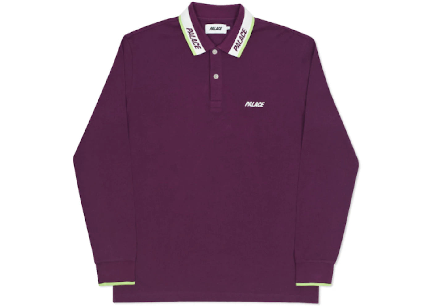 Palace Fluro L/S Polo Purple/White