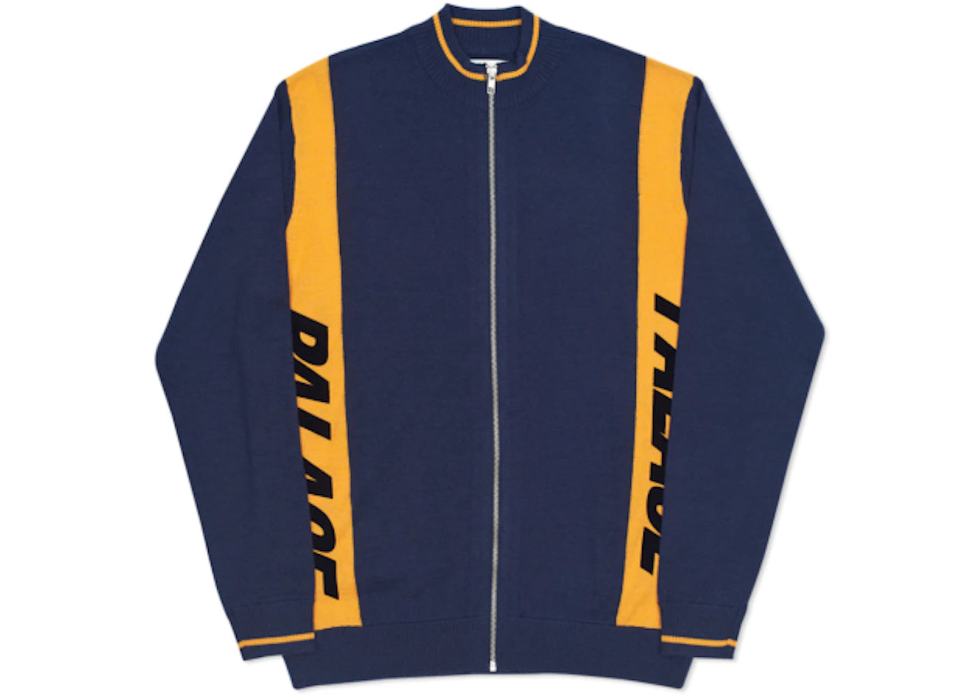 Palace Font Zip Knit Navy/Yellow