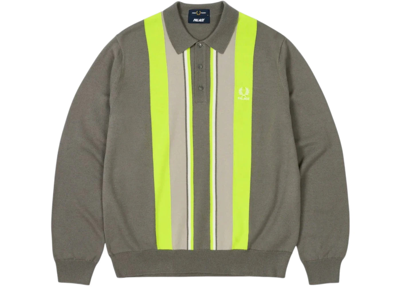 Palace Fred Perry Long Sleeve Knitted Shirt Feather